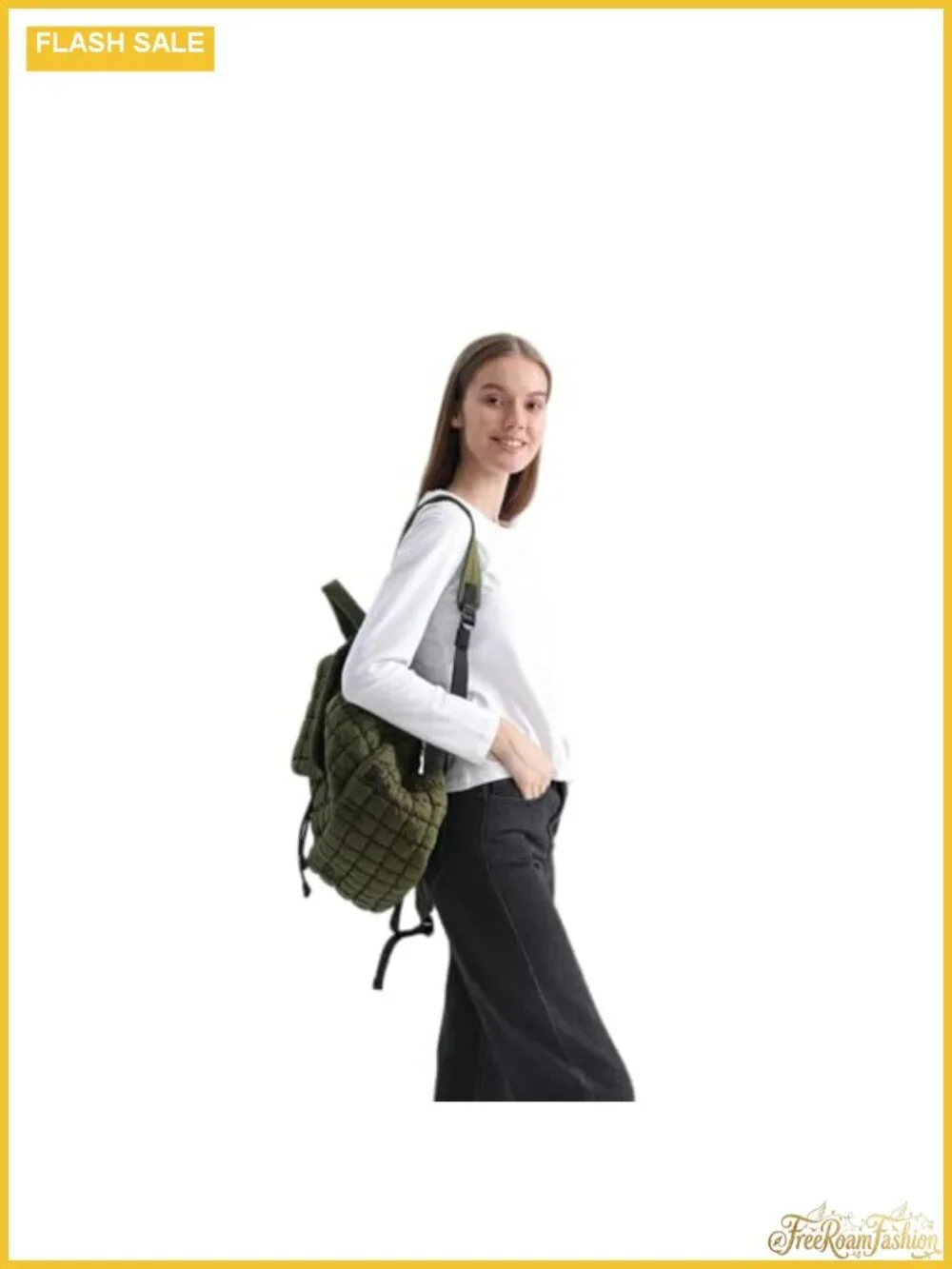Quilted Nylon Puffer Backpack Women Lightweight Daypack Travel Gym Laptop